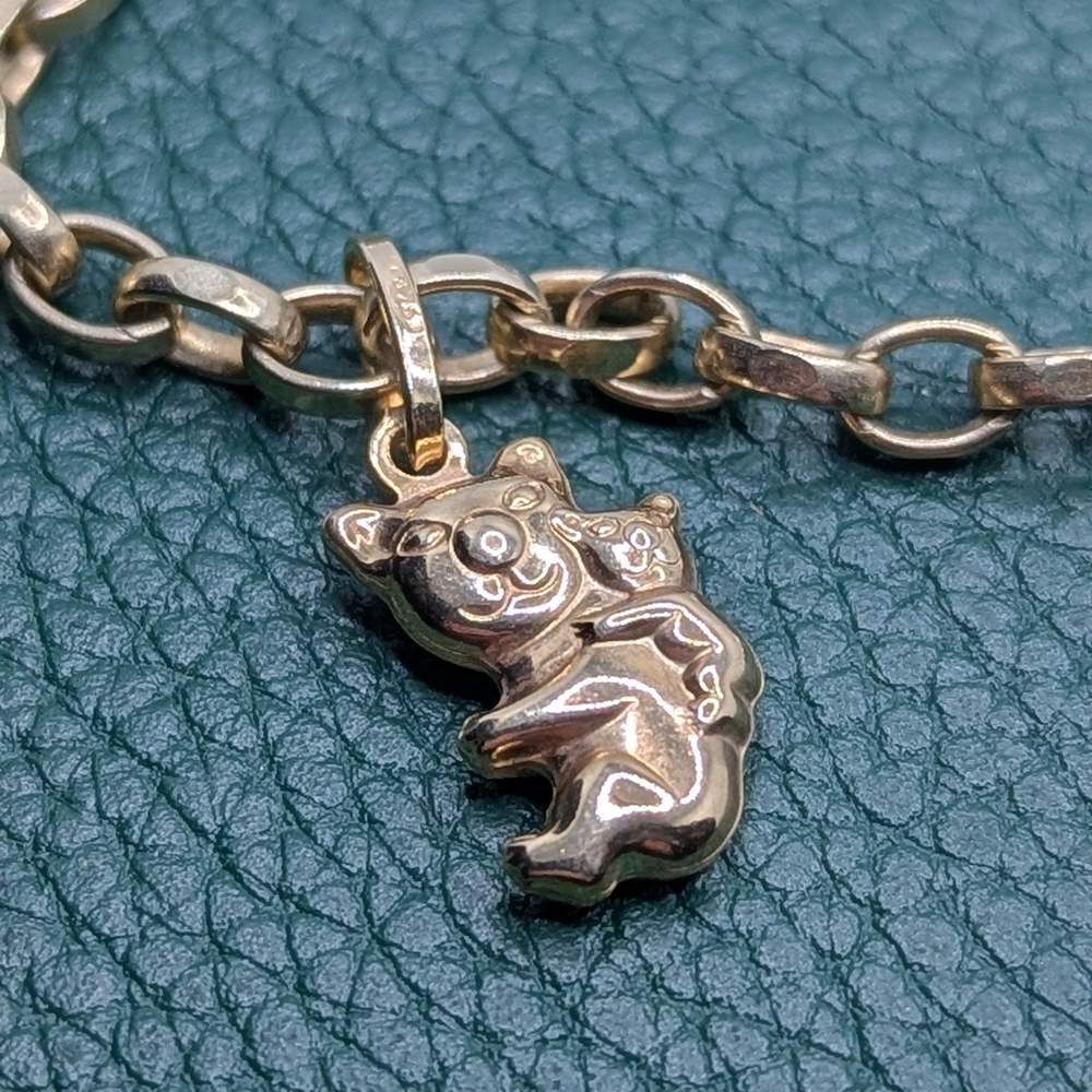 ✨ 9k Yellow Gold Belcher Charm Bracelet ✨ - Picture 5 of 10